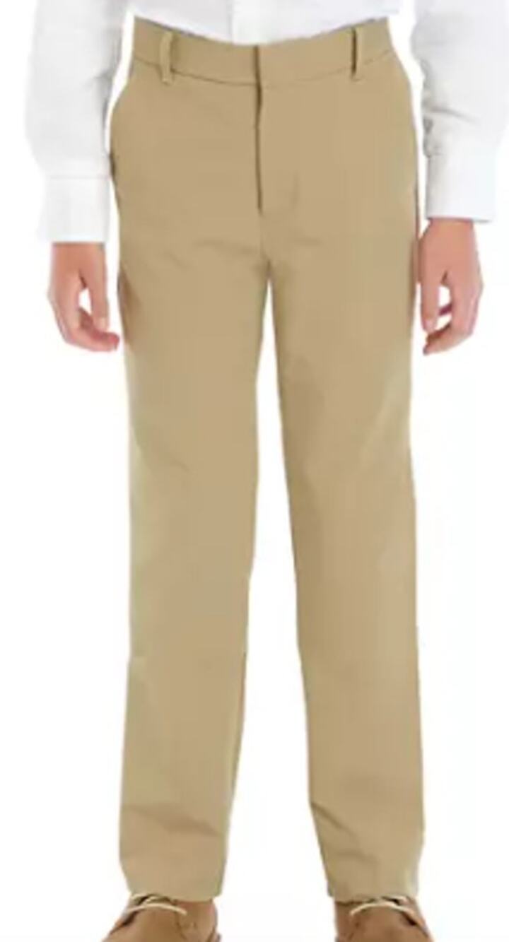 Izod Boy's Flat Front Linen Blend Pants sz 14 Regular NEW